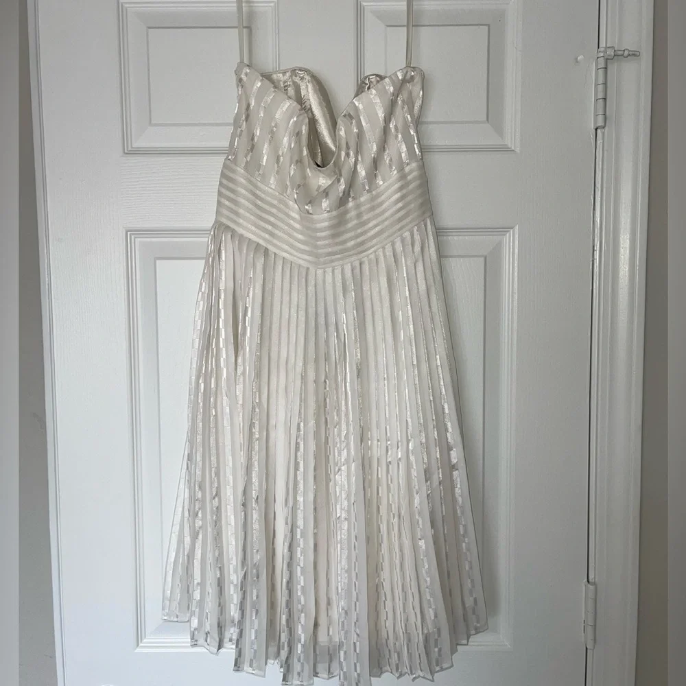 White House Black Market Chiffon Pleated Dress (6) - Picture 5 of 11